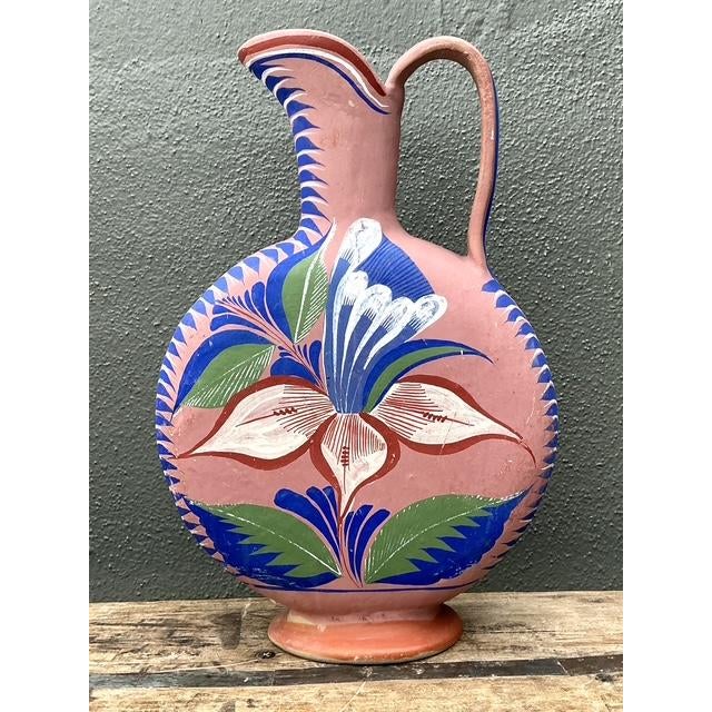 Mid 20th Century Vintage Mexican Hand Painted Pitcher For Sale - Image 5 of 12