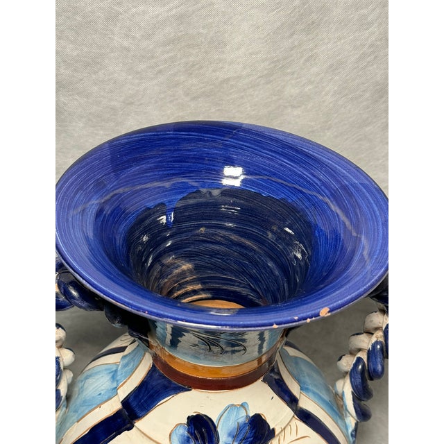 Ceramic Large Italian Hand-Painted Ceramic Pitcher, 1970s For Sale - Image 7 of 11