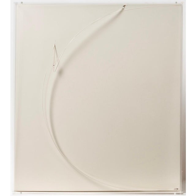 Minimal art piece by Belgian artist Francis Dusépulchre. Acrylic glass frame with 3D transparent tubular fiber composing a...
