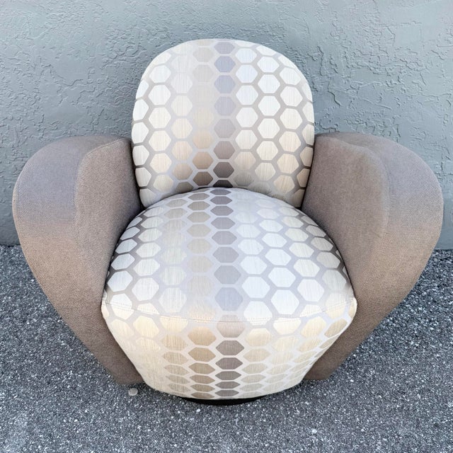 Postmodern Postmodern Michael Wolk for Weiman Swivel “Miami Chair” For Sale - Image 3 of 9