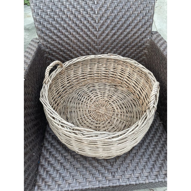 Vintage French Sun Bleached Style Gathering Basket For Sale - Image 9 of 11