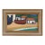 Mid-Century Modern 'Boats at Rest' Vintage Original Coastal Landscape Oil Painting, Framed For Sale