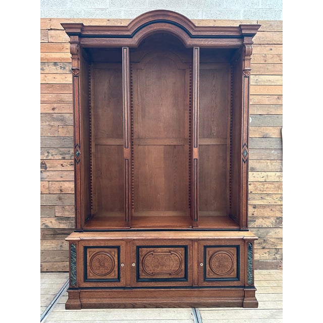 Brown Huge Bookcase, Early 20th Century For Sale - Image 8 of 14