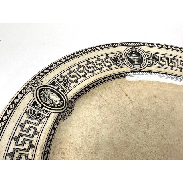 Black 19th Century Victorian Transferware Plate from Brownhills Pottery Company For Sale - Image 8 of 12