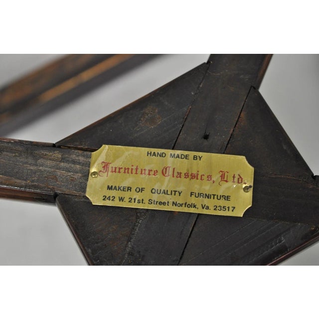 Late 20th Century Furniture Classics LTD Chinese Teak & Bamboo Campaign Chest Side Table on Stand For Sale - Image 15 of 18