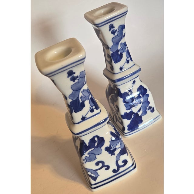 Blue Delft Candlesticks- A Pair For Sale - Image 4 of 16