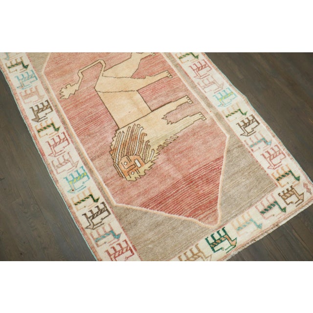 Red Vintage Lion Persian Gabbeh rug no. j5143 For Sale - Image 8 of 9
