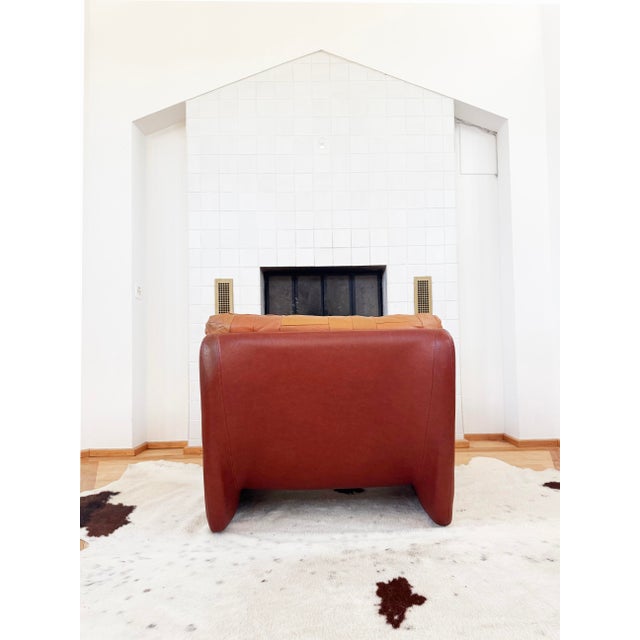 1970s Swedish 1970s Leather Patchwork Lounge Chair by Overman, Similar to DeSede Ds11 For Sale - Image 5 of 10