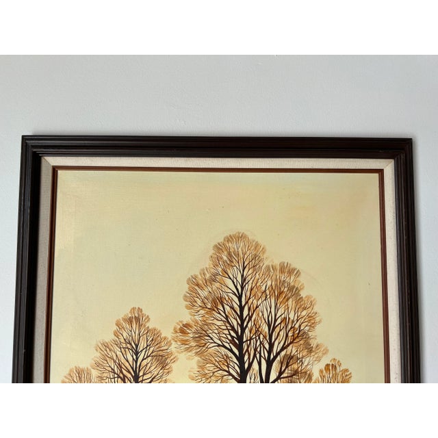 1980's Vintage G. Robery Impressionist Sunset Landscape Oil Painting, Framed For Sale - Image 10 of 12