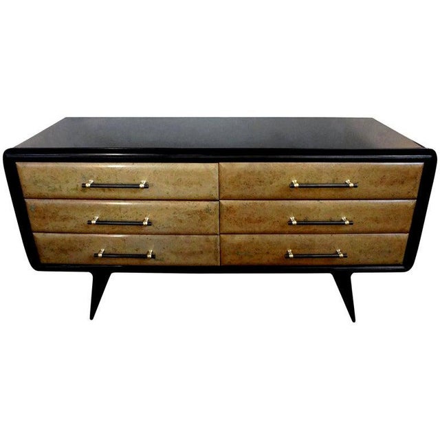 Black 1950s Italian Credenza or Commode Attributed to Paolo Buffa For Sale - Image 8 of 9