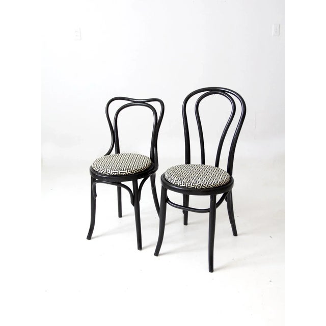Pair of Painted Bentwood Chairs With Upholstery For Sale - Image 9 of 11