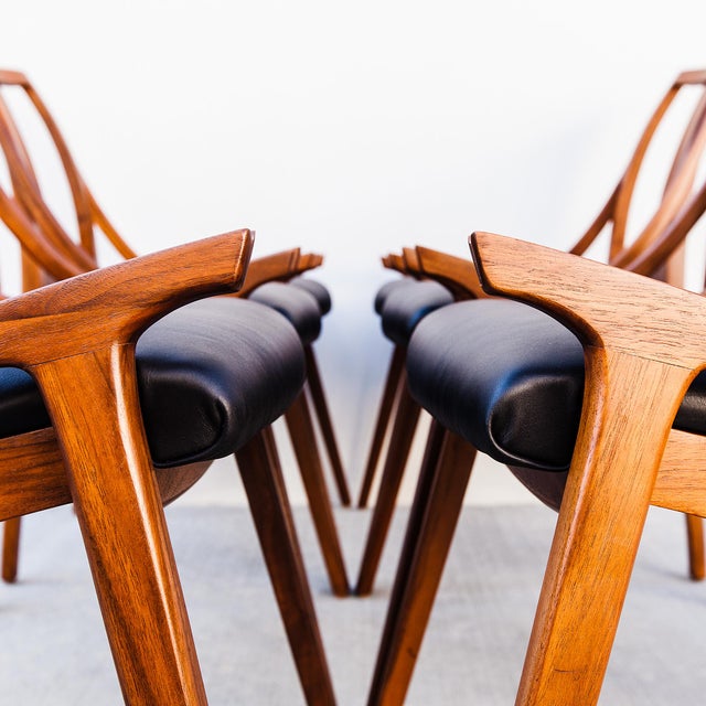 Brown Rare 1960s Glenn of California Low Arm Walnut Dining Chairs For Sale - Image 8 of 18