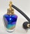 Iridescent Cobalt and Amethyst Art Glass Perfume Atomizer Faceted Crystal 1980 For Sale - Image 16 of 18