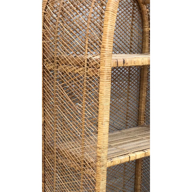 Vintage Rattan Shelf Bookcase Etagere Chairish