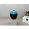 Large Artisan Ceramic Vase with Turquoise Crackle Glaze and Deep Brown Ground For Sale - Image 15 of 18