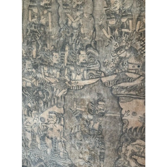 Bali Hindu Textile Framed 'Kamasan' Painting, Indonesia C. 1920 For Sale - Image 17 of 18