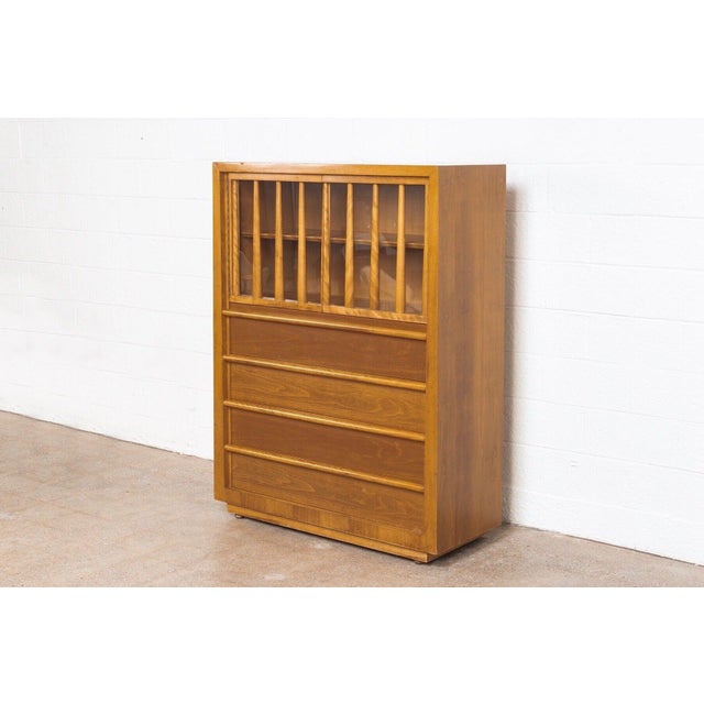 1960s Mid Century Wood Secretary Cabinet Desk by Robsjohn-Gibbings for Widdicomb, 1960s For Sale - Image 5 of 11