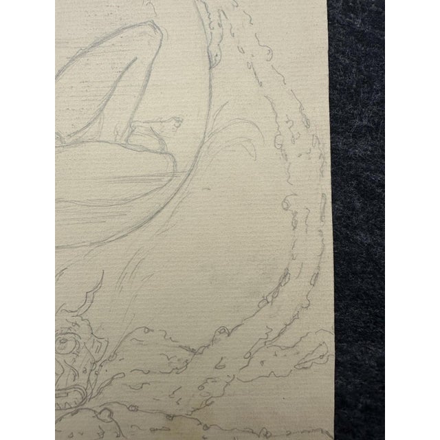 Carl Heinz Berberich, Nude, Devil Fries the Naked Vulva in the Glass Flask of Sin to…, Pencil on Paper For Sale - Image 12 of 13
