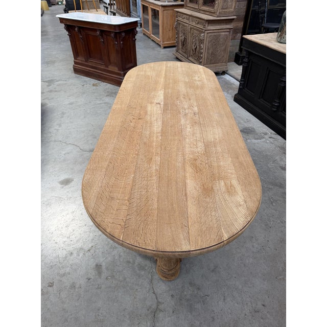 Oval Table in Solid Oak, 1960s For Sale - Image 8 of 11
