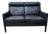 Experience the Perfect Blend of Timeless Design and Luxurious Comfort With This Exquisite Black Leather Loveseat From Restoration Hardware. For Sale