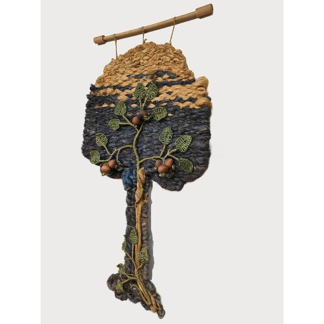Mid-Century Macramé Wall Tapestry with Wandtapijt Tree of Life, 1960 For Sale - Image 4 of 5