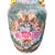 Chinoiserie Large Vintage Chinoiserie Green & Pink Rose Famille Peonies Porcelain Vase W/Double Ears For Sale - Image 3 of 6