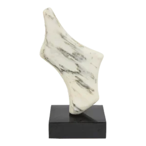 Vintage Carrara Marble and Black Resin Abstract Sculpture