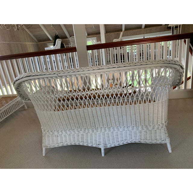 Vintage White Wicker Sofa Chairish