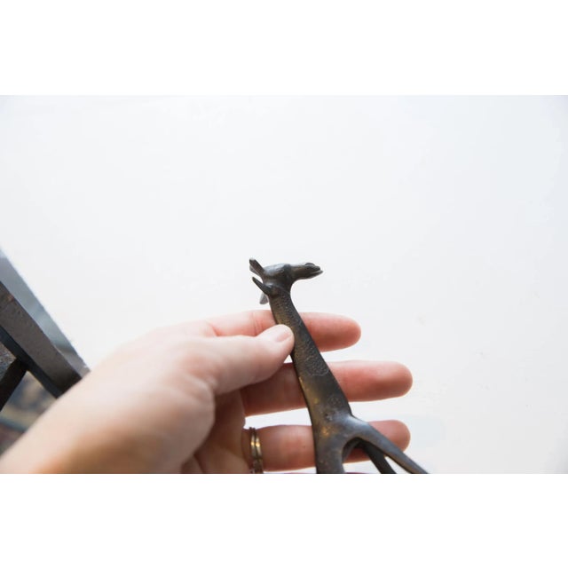 Old New House Vintage Dark Bronze African Giraffe For Sale - Image 4 of 7