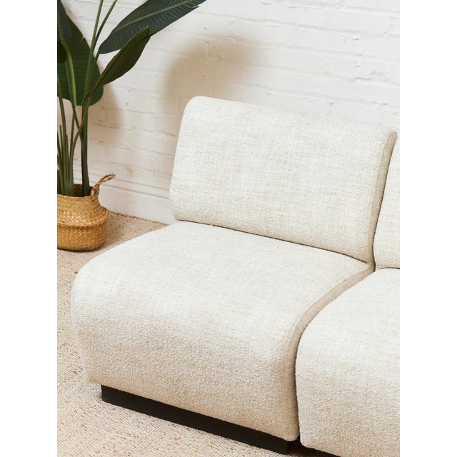 Mid 20th Century Tappo Modular Sofa Styled After John Mascheroni for Vecta in Almond Tweed For Sale In Los Angeles - Image 6 of 8
