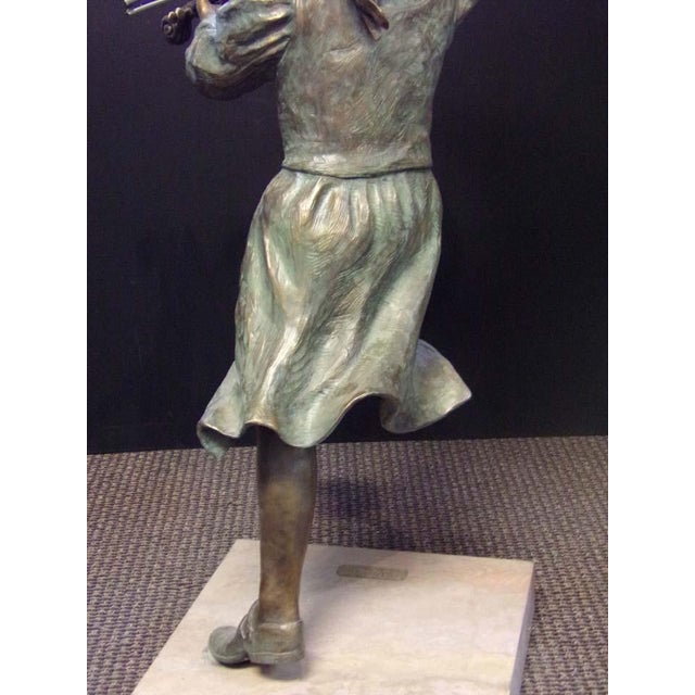Don Hunt "Minuet" Violin Girl Bronze Sculpture Hand Signed For Sale - Image 14 of 17