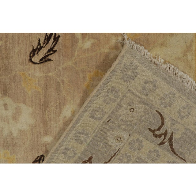 Textile Rug & Kilim’s Classic Tabriz Style Rug in Beige-Brown and Gold Floral Patterns For Sale - Image 7 of 7