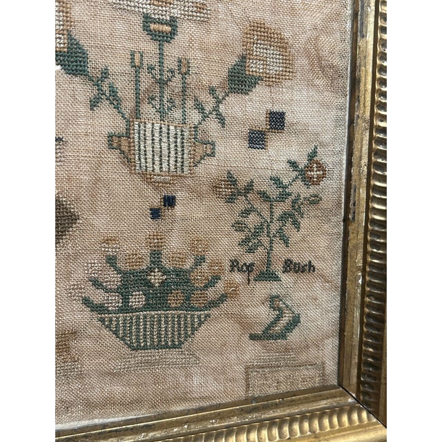 1830 Adam & Eve Sampler For Sale In New York - Image 6 of 7