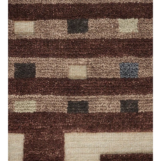 2010s Mansour Modern Handwoven Swedish Inspired Contemporary Wool Rug For Sale - Image 5 of 7