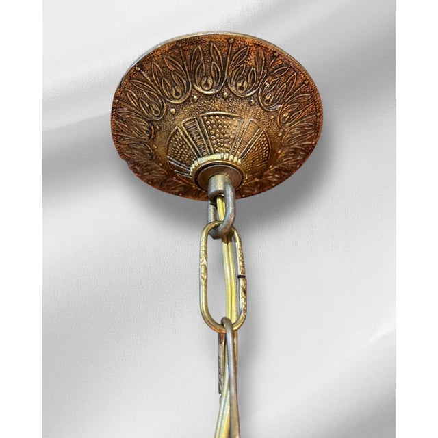 1940s Solid Brass Rococo Chandelier For Sale - Image 10 of 17