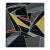 Cubist Abstract Carpet in Carbon Black & Saffron - 8'10" X 9'10" For Sale