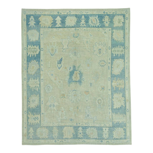 Turkish Oushak Rug 8' x 9'11" #19108 For Sale