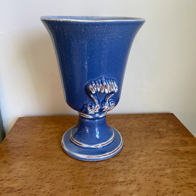 Mediterranean Vintage Glazed Terra Cotta Urn For Sale - Image 3 of 11