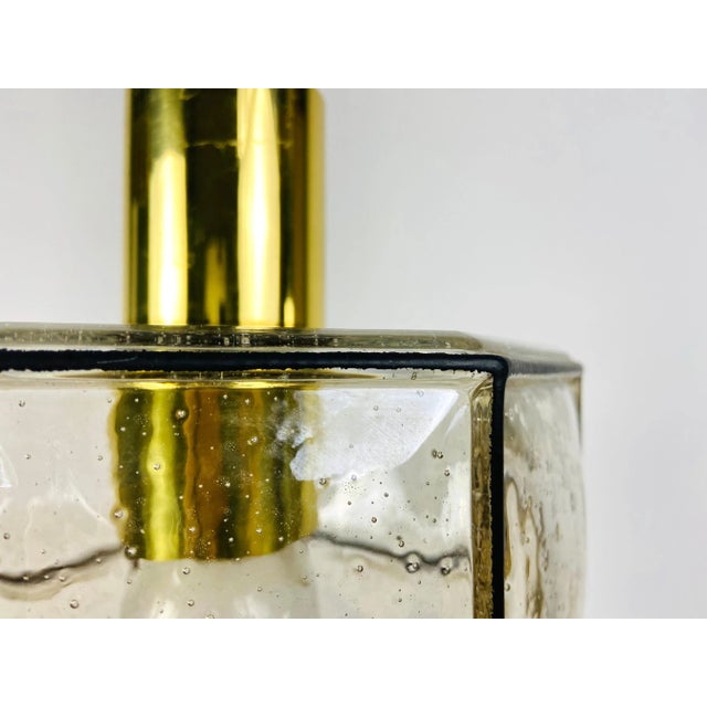 Metal 1960s Mid-Century Iron and Bubble Glass Pendant Lamp by Glashütte Limburg For Sale - Image 7 of 12