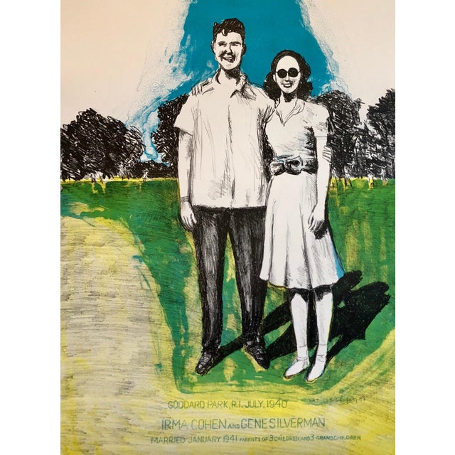 Sid Chafetz, Columbus Ohio State Art Judaica Wedding Anniversary Lithograph Jewish Americana, 1998 For Sale