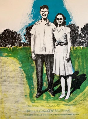 Sid Chafetz, Columbus Ohio State Art Judaica Wedding Anniversary Lithograph Jewish Americana, 1998