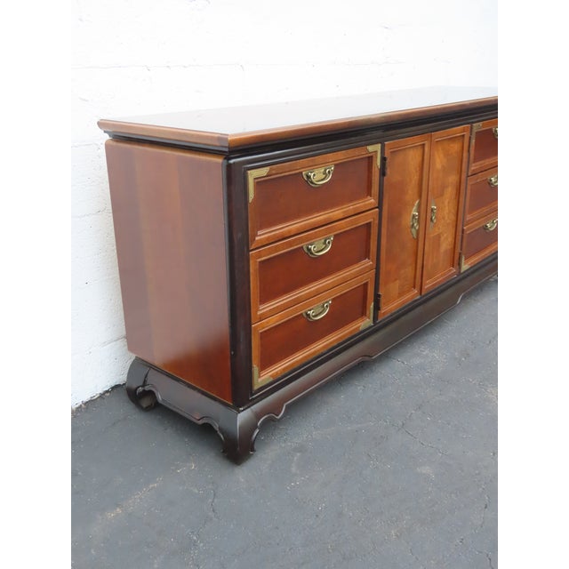 Broyhill Premier Hollywood Regency Long Low Dresser Sideboard Media Cabinet 6893 For Sale - Image 10 of 17