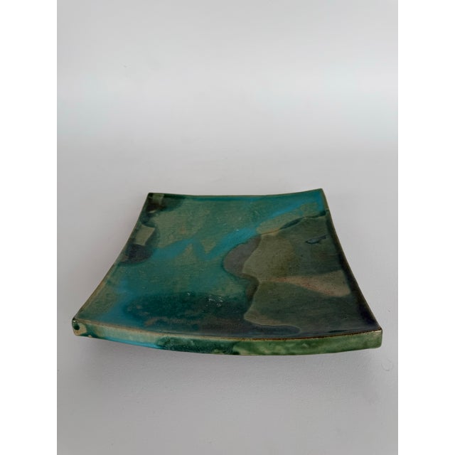 Abstract Vintage Stamped Decorative Ceramic Charger For Sale - Image 3 of 10