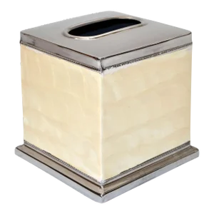Vintage Capiz Shell Nickel Tissue Box Holder Boutique Box Tissue Paper Holder