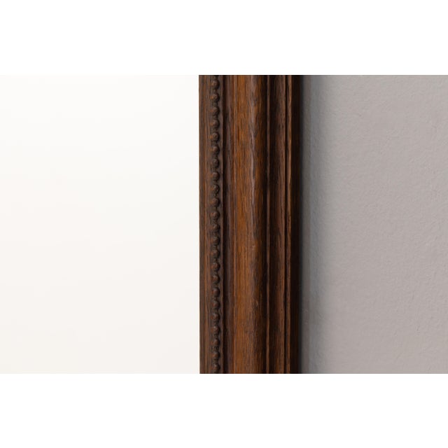 1900 - 1909 Antique Oak Framed Mirror, 1900 For Sale - Image 5 of 6