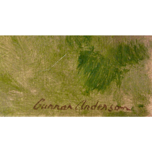 Late 20th Century Gunnar Donald Anderson Boy Climbing A Structure C,1990 Painting For Sale - Image 5 of 6