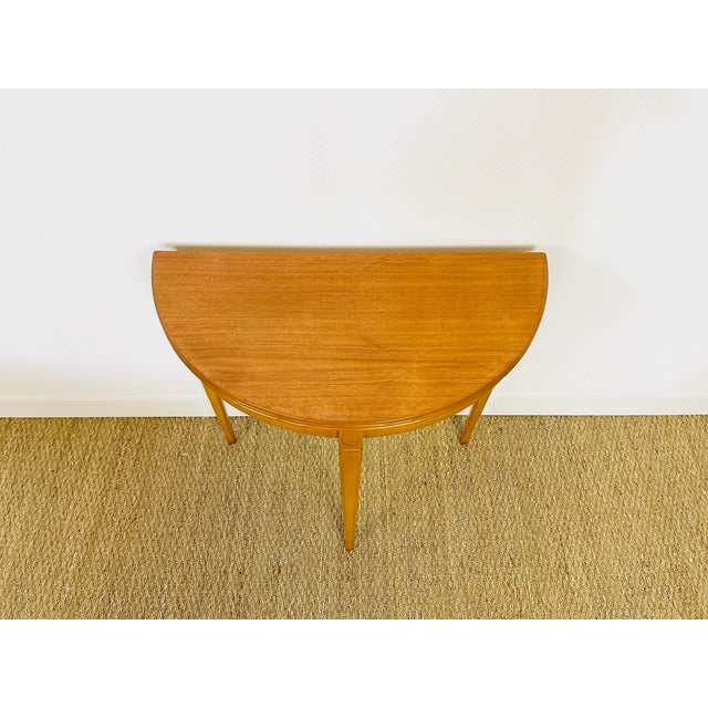 Vintage Teak Half-Moon Console Table from Legate Furniture, 1970s For Sale - Image 4 of 11