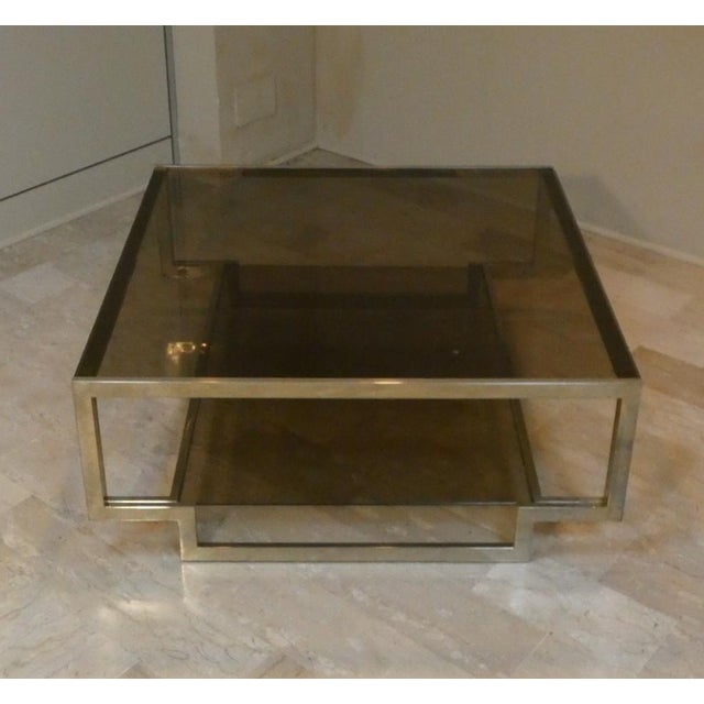 Amber Glass Coffee Table with Geometric Structure, Italy, 1970s For Sale - Image 4 of 18