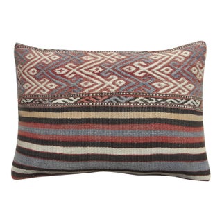 Vintage Lumbar Kilim Pillow Cushion Cover For Sale