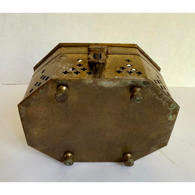 Early 20th Century Indian Pierced Brass Cricket Box For Sale - Image 11 of 11